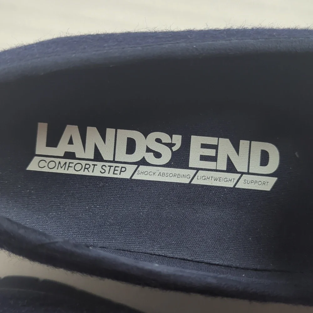 Lands' End Comfort Step Wool Slip-On Loafer Shoe Size 7.5B Blue - Picture 2 of 13